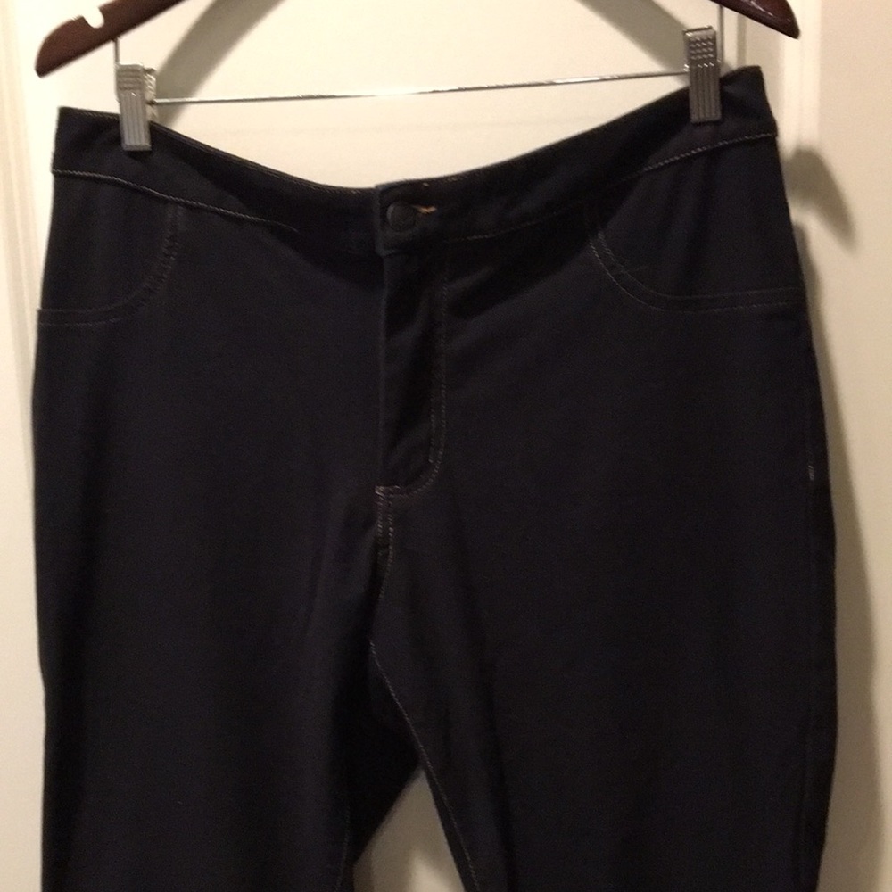 Woman Within Skinny Black stretchy jeans Plus Size 16W faux front pockets
